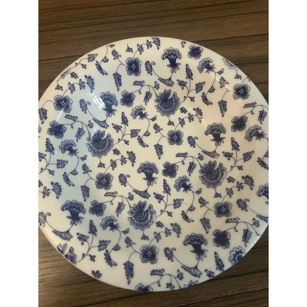 Pier 1 Imports Quadrifoglio Blue Chintz Soup Cereal Bowls Set of 2 Italy VTG